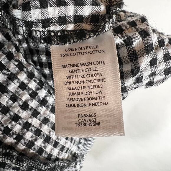 Treasure & Bond Women's Black Gingham Off The Shoulder Dress Convertible Medium - Picture 9 of 9